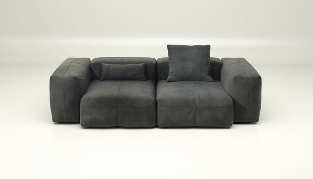 vetsak | Sofa Set 02 Medium - leather - dark grey | Modulaire Sofa | 2.5 Zits | Big Sofa