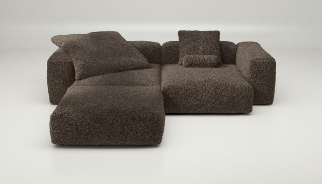 vetsak | Sofa Set 03 - doodle - cacao | Modulaire Sofa | 3.5 Zits | Big Sofa | Hoeksofa