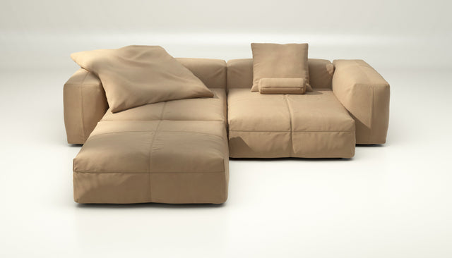 vetsak | Sofa Set 03 - leather - beige | Modulaire Sofa | 3.5 Zits | Big Sofa | Hoeksofa
