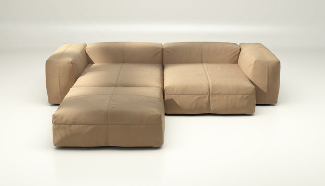vetsak | Sofa Set 03 - leather - beige | Modulaire Sofa | 3.5 Zits | Big Sofa | Hoeksofa