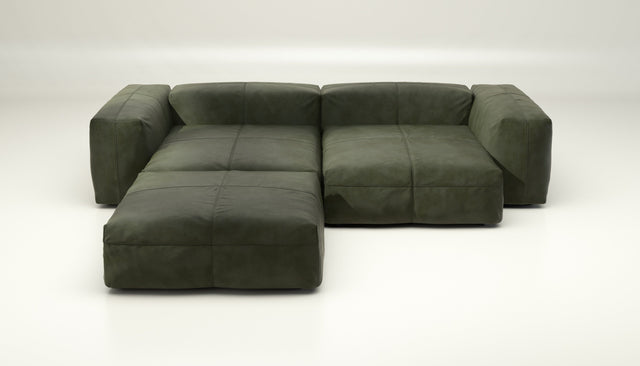 vetsak | Sofa Set 03 - leather - olive | Modulaire Sofa | 3.5 Zits | Big Sofa | Hoeksofa