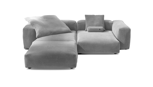 vetsak | Sofa Set 03 - Cord Velour - Light Grey | Modulaire Sofa | 3.5 Zits | Big Sofa | Hoeksofa