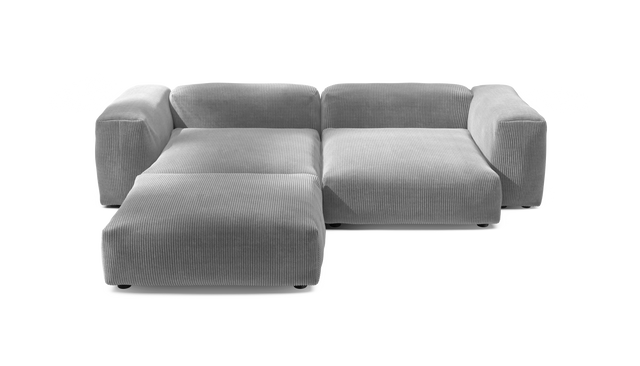 vetsak | Sofa Set 03 - Cord Velour - Light Grey | Modulaire Sofa | 3.5 Zits | Big Sofa | Hoeksofa