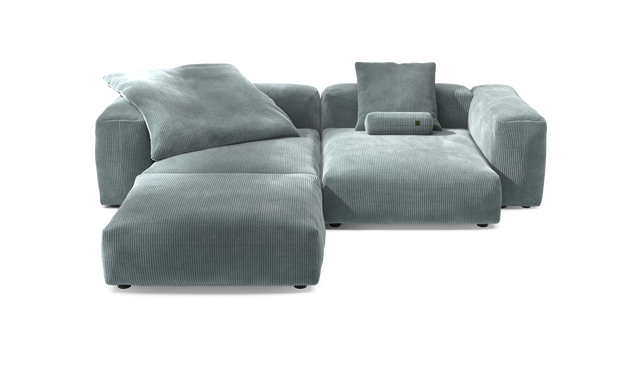 vetsak | Sofa Set 03 - Cord Velour - Mint | Modulaire Sofa | 3.5 Zits | Big Sofa | Hoeksofa