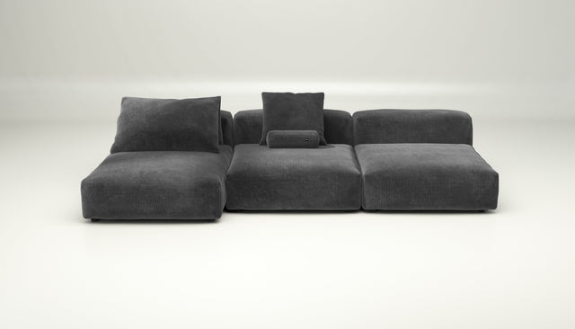 vetsak | Sofa Set 04 - cord velour - dark grey | Modulaire Sofa | 5 Zits | Big Sofa