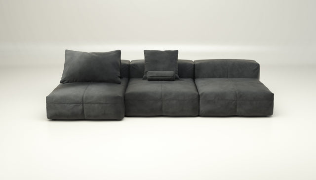 vetsak | Sofa Set 04 - leather - dark grey | Modulaire Sofa | 5 Zits | Big Sofa