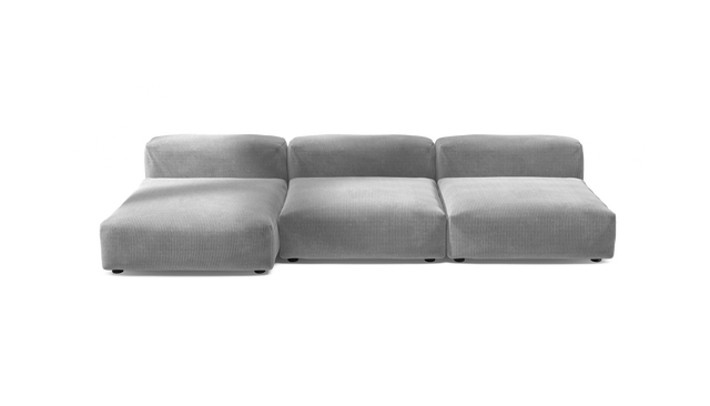 vetsak | Sofa Set 04 - Cord Velour - Light Grey | Modulaire Sofa | 5 Zits | Big Sofa