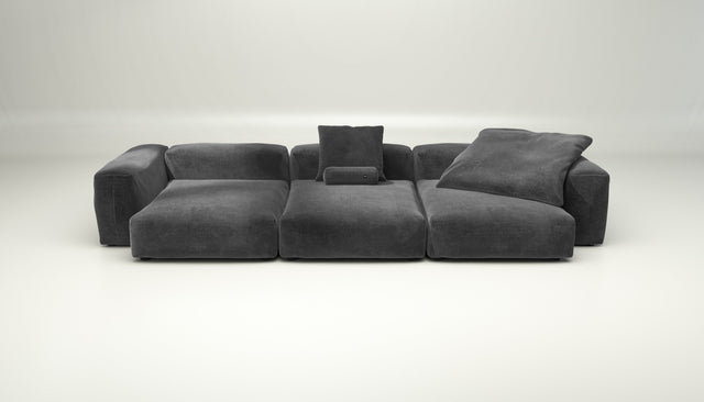vetsak | Sofa Set 05 - cord velour - dark grey | Modulaire Sofa | 5 Zits | Big Sofa | Hoeksofa