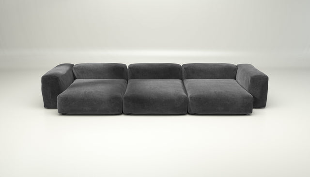 vetsak | Sofa Set 05 - cord velour - dark grey | Modulaire Sofa | 5 Zits | Big Sofa | Hoeksofa