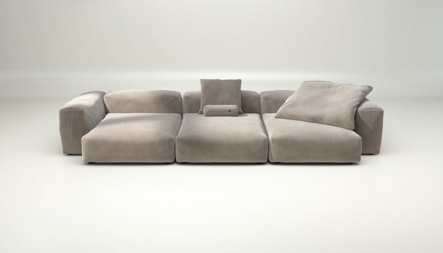 vetsak | Sofa Set 05 - cord velour - platinum | Modulaire Sofa | 5 Zits | Big Sofa | Hoeksofa