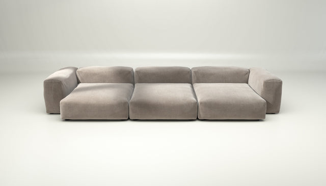 vetsak | Sofa Set 05 - cord velour - platinum | Modulaire Sofa | 5 Zits | Big Sofa | Hoeksofa