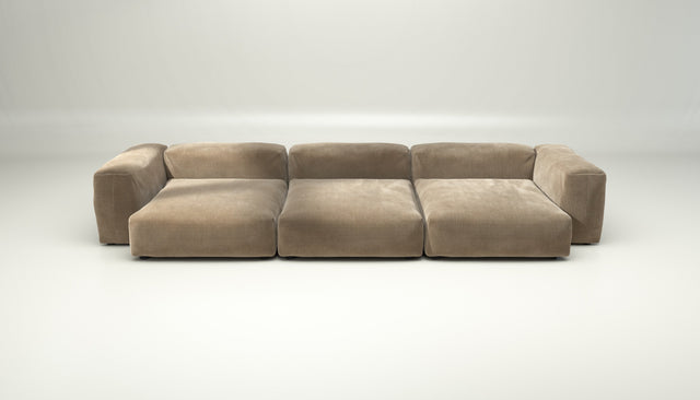 vetsak | Sofa Set 05 - cord velour - sand | Modulaire Sofa | 5 Zits | Big Sofa | Hoeksofa