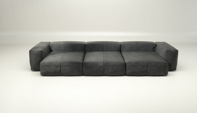 vetsak | Sofa Set 05 - leather - dark grey | Modulaire Sofa | 5 Zits | Big Sofa | Hoeksofa