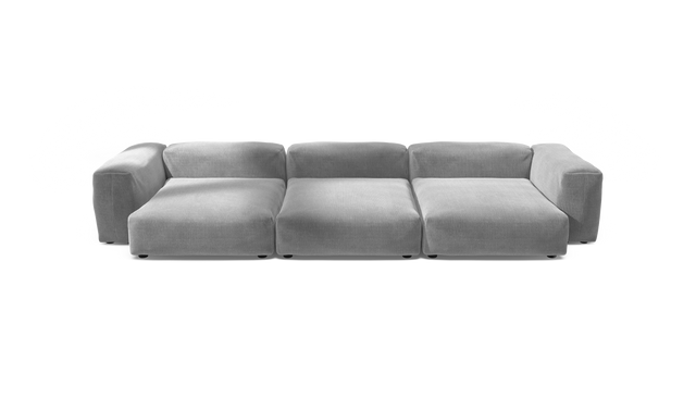 vetsak | Sofa Set 05 - Cord Velour - Light Grey | Modulaire Sofa | 5 Zits | Big Sofa | Hoeksofa