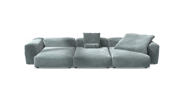 vetsak | Sofa Set 05 - Cord Velour - Mint | Modulaire Sofa | 5 Zits | Big Sofa | Hoeksofa