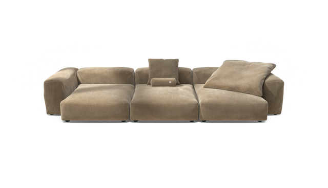 vetsak | Sofa Set 05 - Cord Velour - Sand | Modulaire Sofa | 5 Zits | Big Sofa | Hoeksofa