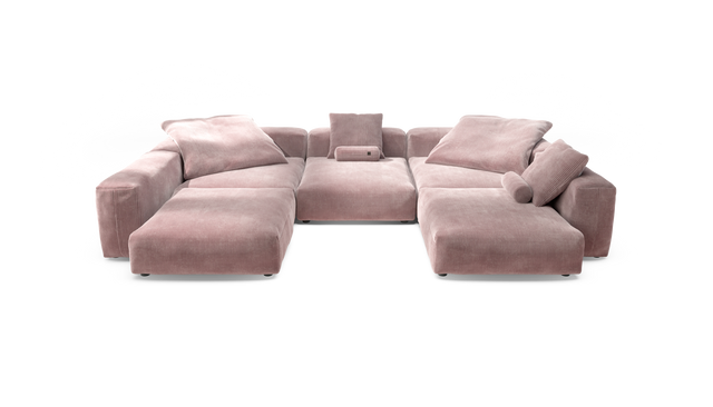 vetsak | Sofa Set 06 - Cord Velour - Blossom | Modulaire Sofa | 6.5 Zits | Big Sofa | U Sofa | Hoeksofa