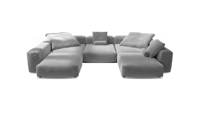 vetsak | Sofa Set 06 - Cord Velour - Light Grey | Modulaire Sofa | 6.5 Zits | Big Sofa | U Sofa | Hoeksofa