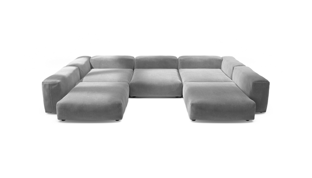 vetsak | Sofa Set 06 - Cord Velour - Light Grey | Modulaire Sofa | 6.5 Zits | Big Sofa | U Sofa | Hoeksofa