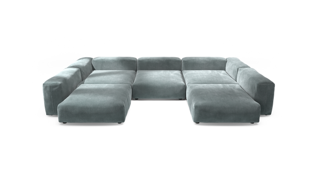 vetsak | Sofa Set 06 - Cord Velour - Mint | Modulaire Sofa | 6.5 Zits | Big Sofa | U Sofa | Hoeksofa