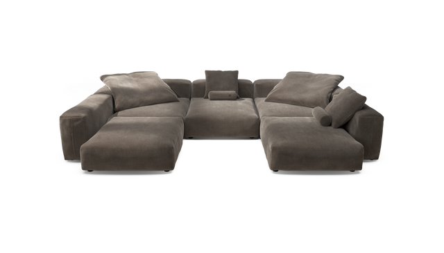 vetsak | Sofa Set 06 - Cord Velour - Mocha | Modulaire Sofa | 6.5 Zits | Big Sofa | U Sofa | Hoeksofa