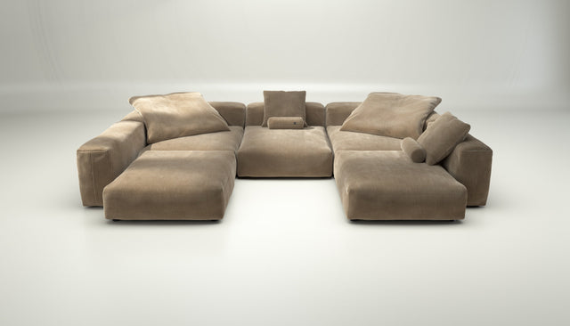 vetsak | Sofa Set 06 - cord velour - sand | Modulaire Sofa | 6.5 Zits | Big Sofa | U Sofa | Hoeksofa