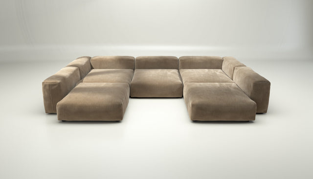 vetsak | Sofa Set 06 - cord velour - sand | Modulaire Sofa | 6.5 Zits | Big Sofa | U Sofa | Hoeksofa