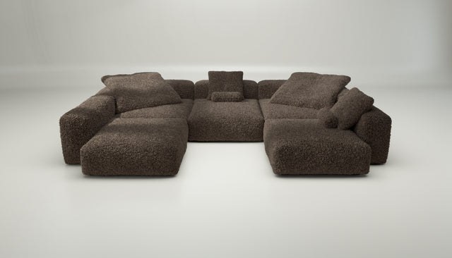 vetsak | Sofa Set 06 - doodle - cacao | Modulaire Sofa | 6.5 Zits | Big Sofa | U Sofa | Hoeksofa