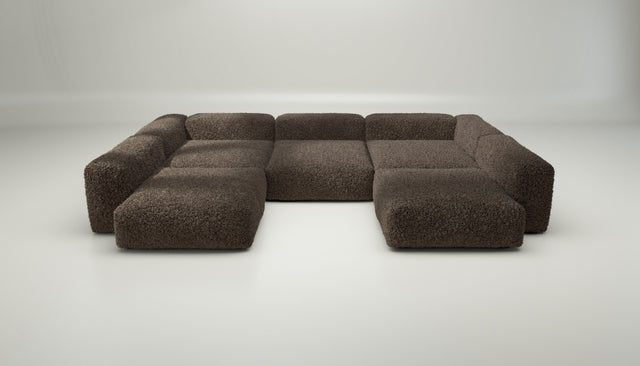 vetsak | Sofa Set 06 - doodle - cacao | Modulaire Sofa | 6.5 Zits | Big Sofa | U Sofa | Hoeksofa