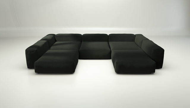 vetsak | Sofa Set 06 - loop loop - mousse | Modular Sofa | 6.5 Seater | Big Sofa | U-Shape | Corner Sofa