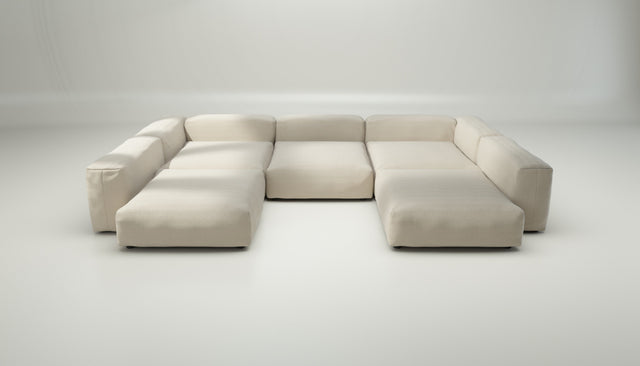 vetsak | Sofa Set 06 - pique - beige | Modular Sofa | 6.5 Seater | Big Sofa | U-Shape | Corner Sofa