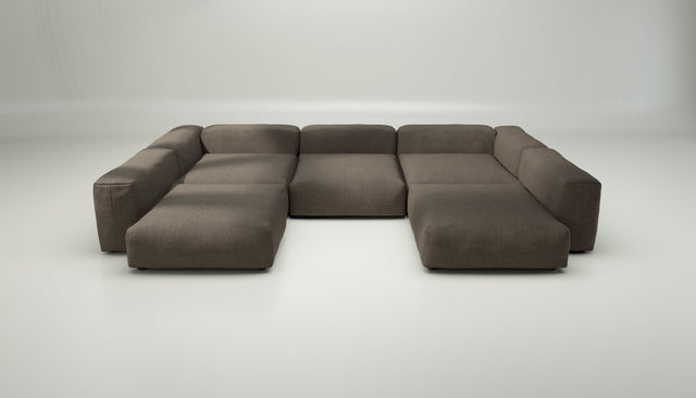 vetsak | Sofa Set 06 - pique - taupe | Modular Sofa | 6.5 Seater | Big Sofa | U-Shape | Corner Sofa