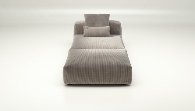 vetsak | Sofa Set 07 - Sun Lounger - cord velour - platinum | Modulaire Sofa | 2 Zits | Daybed | Chaiselounge