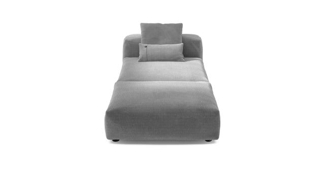 vetsak | Sofa Set 07 - Sun Lounger - Cord Velour - Light Grey | Modulaire Sofa | 2 Zits | Daybed | Chaiselounge