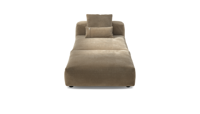 vetsak | Sofa Set 07 - Sun Lounger - Cord Velour - Sand | Modulaire Sofa | 2 Zits | Daybed | Chaiselounge