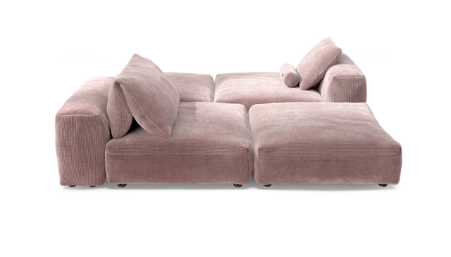 vetsak | Sofa Set 08 - Daybed - Cord Velour - Blossom | Modulaire Sofa | 6 Zits | Outdoor Island | Double lounger