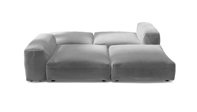 vetsak | Sofa Set 08 - Daybed - Cord Velour - Light Grey | Modulaire Sofa | 6 Zits | Outdoor Island | Double lounger