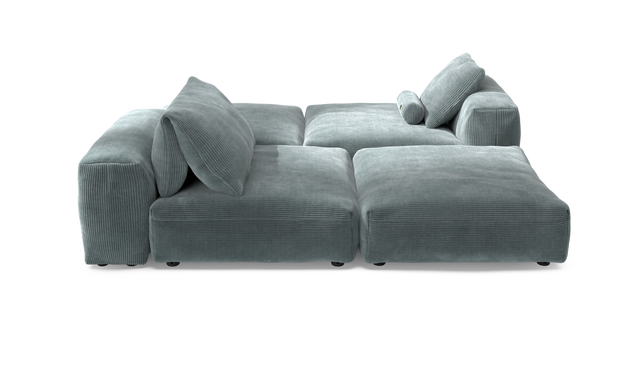 vetsak | Sofa Set 08 - Daybed - Cord Velour - Mint | Modulaire Sofa | 6 Zits | Outdoor Island | Double lounger