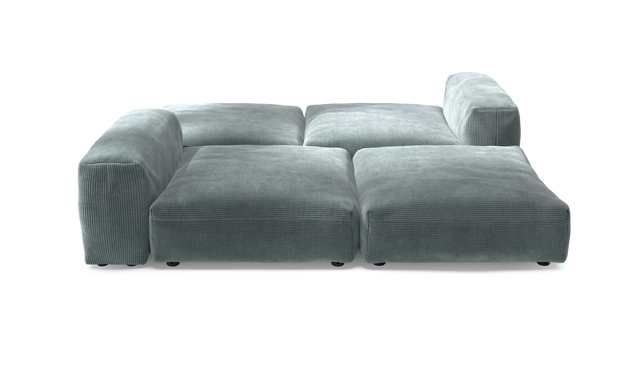 vetsak | Sofa Set 08 - Daybed - Cord Velour - Mint | Modulaire Sofa | 6 Zits | Outdoor Island | Double lounger