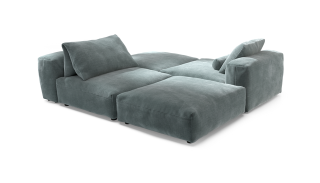 vetsak | Sofa Set 08 - Daybed - Cord Velour - Mint | Modulaire Sofa | 6 Zits | Outdoor Island | Double lounger