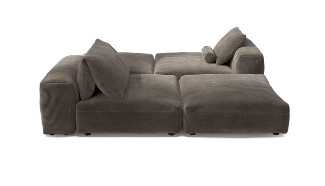 vetsak | Sofa Set 08 - Daybed - Cord Velour - Mocha | Modulaire Sofa | 6 Zits | Outdoor Island | Double lounger