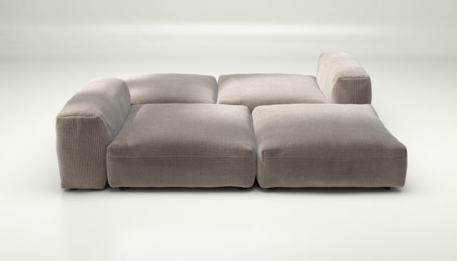 vetsak | Sofa Set 08 - Daybed - cord velour - platinum | Modulaire Sofa | 6 Zits | Outdoor Island | Double lounger