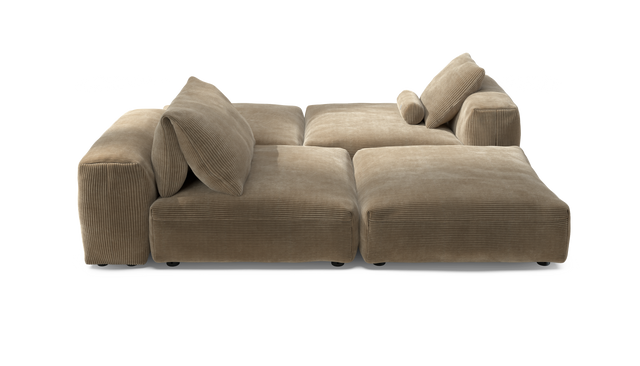 vetsak | Sofa Set 08 - Daybed - Cord Velour - Sand | Modulaire Sofa | 6 Zits | Outdoor Island | Double lounger