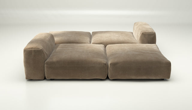 vetsak | Sofa Set 08 - Daybed - cord velour - sand | Modulaire Sofa | 6 Zits | Outdoor Island | Double lounger