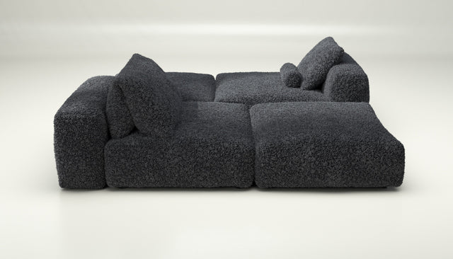 vetsak | Sofa Set 08 - Daybed - doodle - dark grey | Modular Sofa | 6 Seater | Outdoor Island | Double lounger