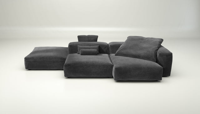 vetsak | Sofa Set 09 - The Island - cord velour - dark grey | Modulaire Sofa | 7 Zits | Sofa Island