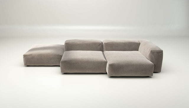 vetsak | Sofa Set 09 - The Island - cord velour - platinum | Modulaire Sofa | 7 Zits | Sofa Island