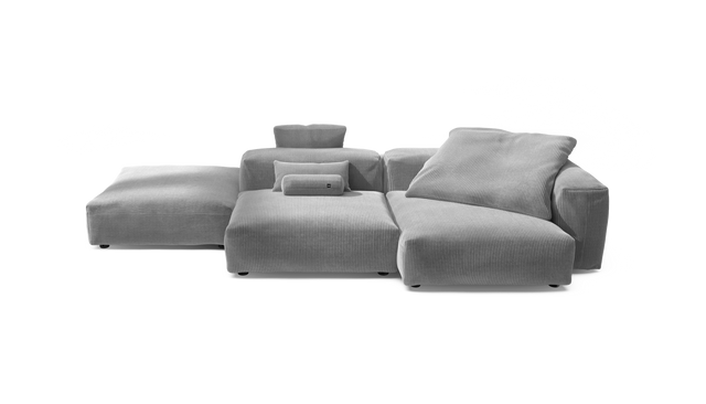 vetsak | Sofa Set 09 - The Island - Cord Velour - Light Grey | Modulaire Sofa | 7 Zits | Sofa Island