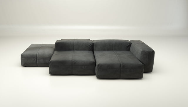 vetsak | Sofa Set 09 - The Island - leather - dark grey | Modulaire Sofa | 7 Zits | Sofa Island
