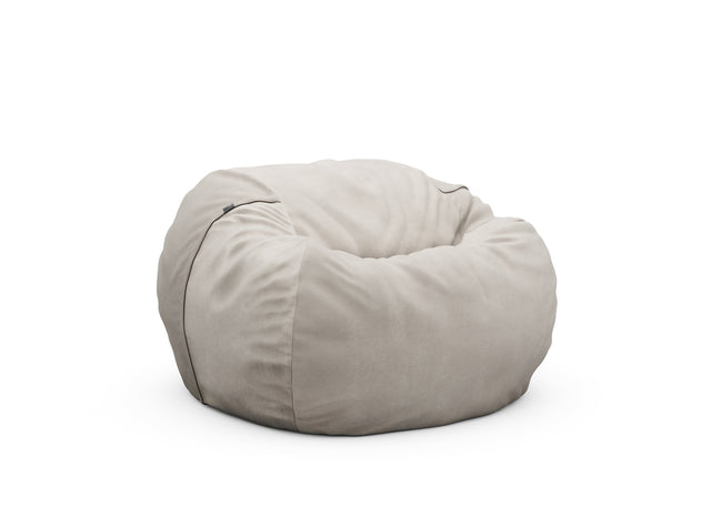 the beanbag - leather - light grey